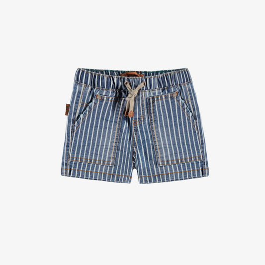 Striped Denim Shorts