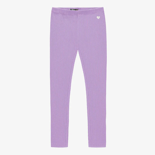 Purple ribbed knit legging