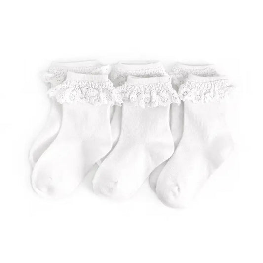 midi lace 3 pack - white