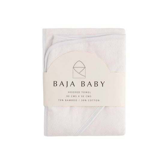 Bamboo/Cotton Hooded Towel - Fresh White