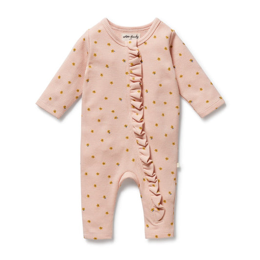 Organic Waffle Zipsuit - Little Fleur