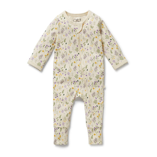 Organic Zipsuit - Bella Floral