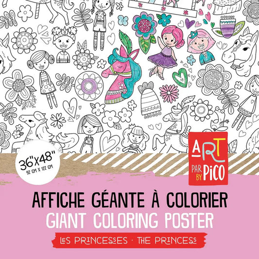 giant colouring poster - princesses
