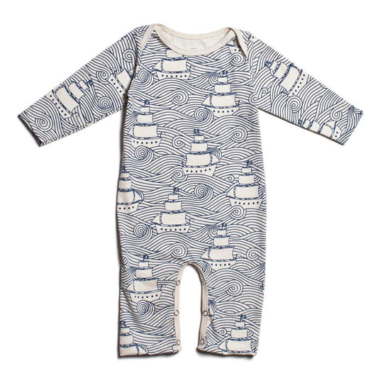 Long Sleeve Romper - High Seas Navy