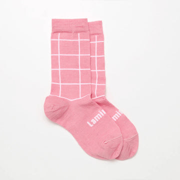 merino wool crew socks - raspberry