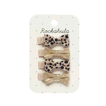 Leopard Shimmer Bow Clips