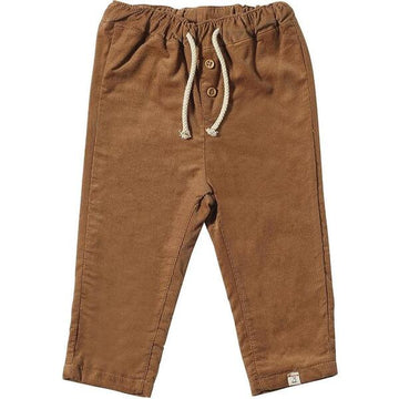 Brown Linear Lined Cords Pants