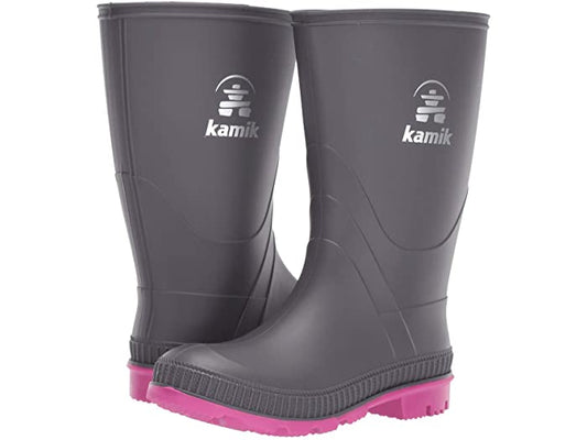 Stomp Rain Boots - Charcoal Pink