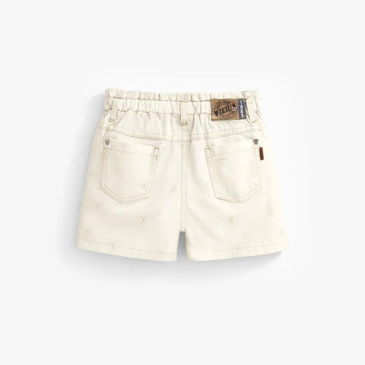 Cream denim shorts
