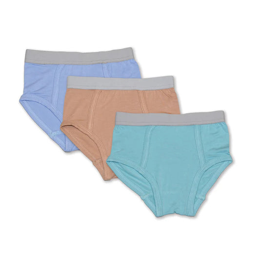 Bamboo Briefs - Aqua, Maple Sugar, Skydive