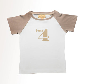 Retro birthday long sleeve #4 cream/pale grey