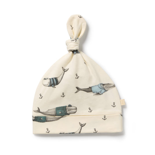 Organic Knot Hat - Wooly Whales