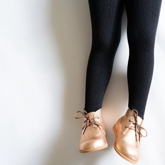 Tights - Cable knit black