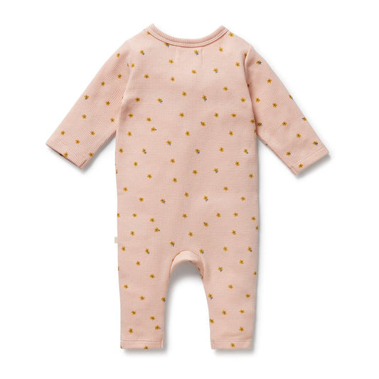 Organic Waffle Zipsuit - Little Fleur