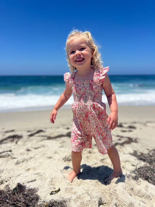 Betty Bubble Romper - Pink Flower