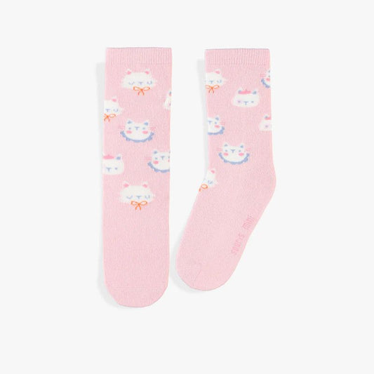 Patterned socks - Pink with cats