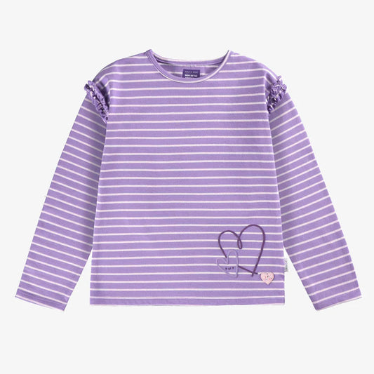 Purple striped long sleeve t-shirt
