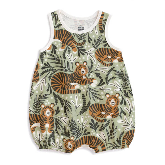 Bubble Romper - Dreaming Tigers Green