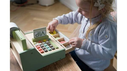 Wood Cash Register Set