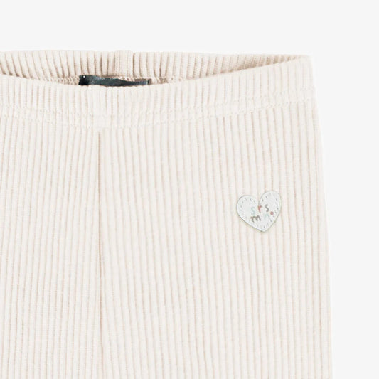 Cream knit rib leggings