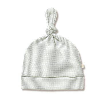 Organic Stripe Knot Hat - Fern