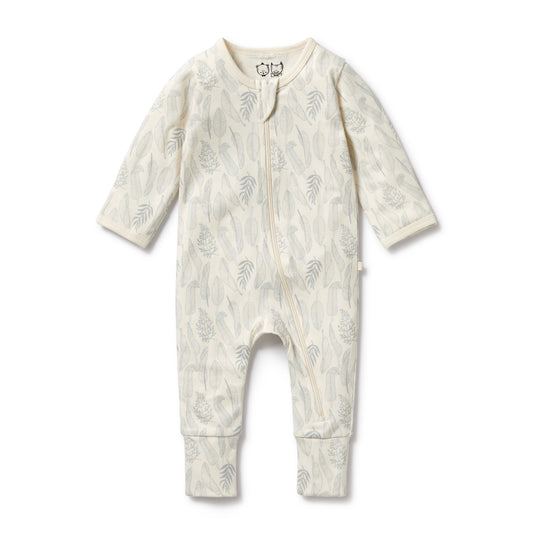 Organic zipsuit - New leaf