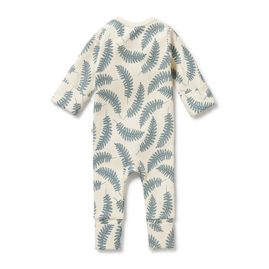 Organic Zipsuit - Little fronds