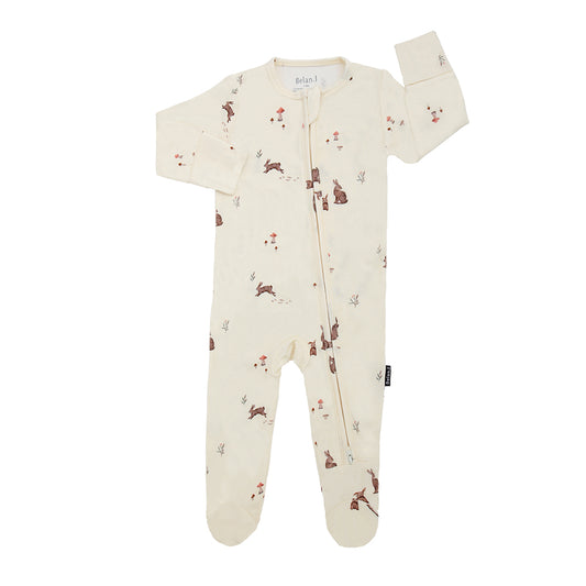 Footed zipper sleeper - bunnies