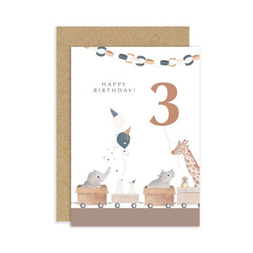 Train and Animals, 3 Happy Birthday