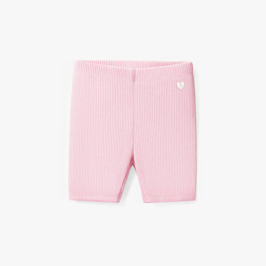 Light pink ribbed short