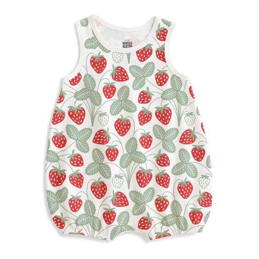 bubble romper - strawberries