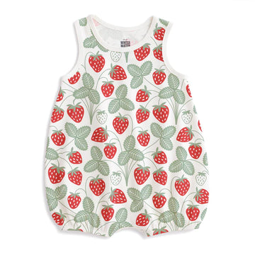 bubble romper - strawberries