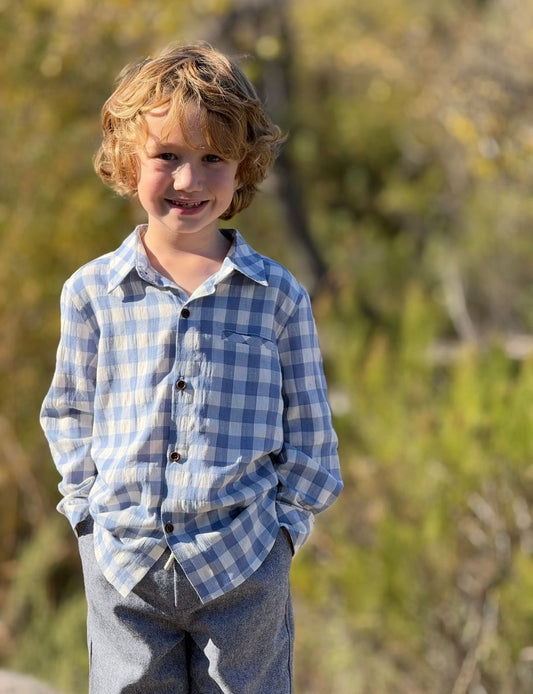 Atwood Shirt - Blue and white plaid