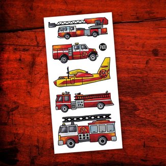 temporary tattoos - fire trucks