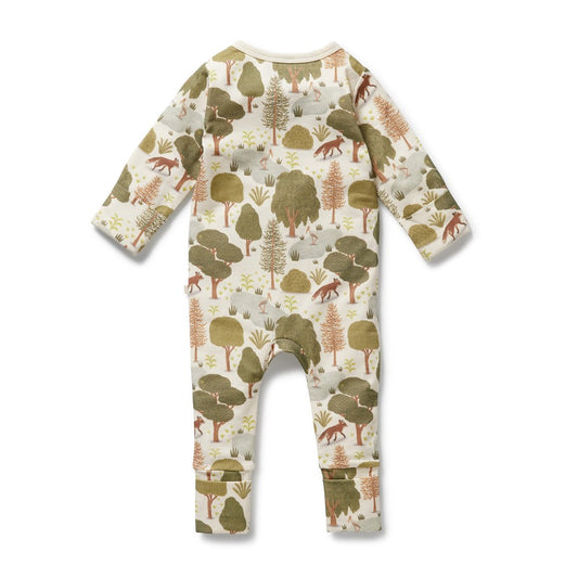 Organic Zipsuit - Little Trees