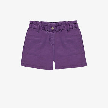 purple twill shorts