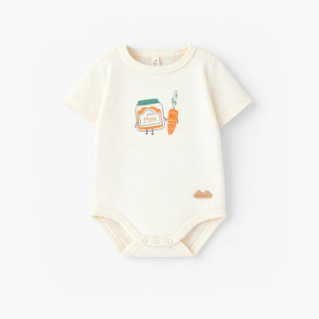 Cream carrot onesie