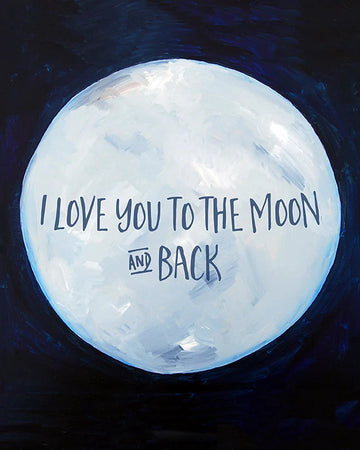 mini note card - moon and back