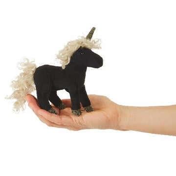 finger puppet - black unicorn