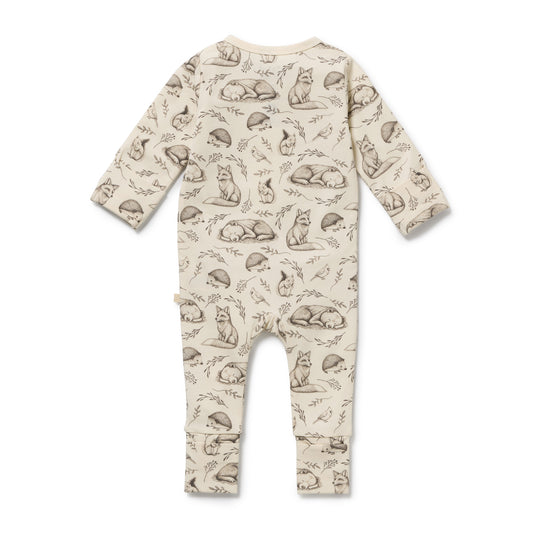 Organic Zipsuit - Foxglove Forest