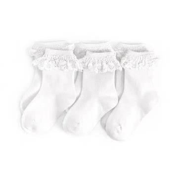 midi lace 3 pack - white