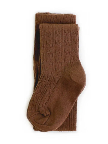 cable knit tights - brownie