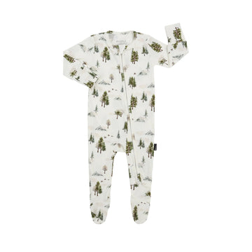 Footed Zipper Ribbed Sleeper - Misty Forest