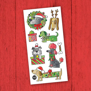 Temporary Tattoos - Christmas Dogs