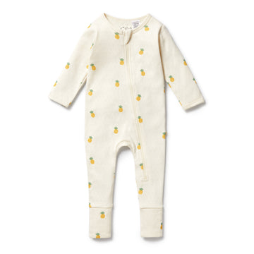 Organic Pointelle Zipsuit - Piney pals