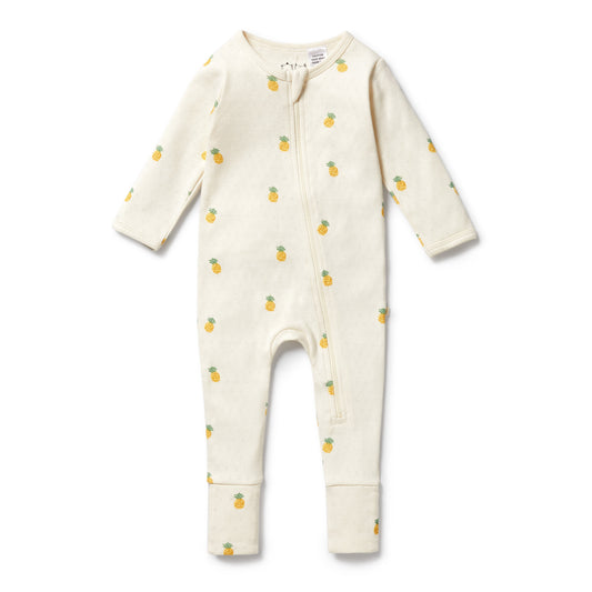 Organic Pointelle Zipsuit - Piney pals