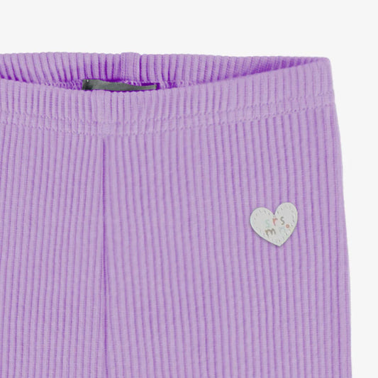 Purple knit rib leggings