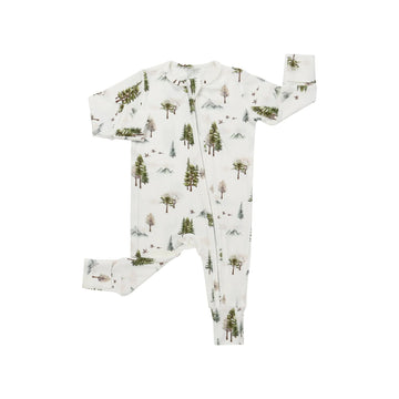 Footless Zipper Ribbed Sleeper - Misty Forest