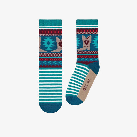 Turquoise Cowboy Boots Socks
