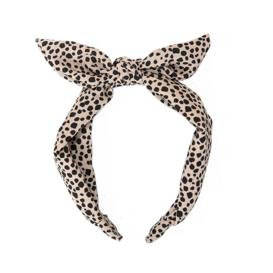 luna leopard tie headband